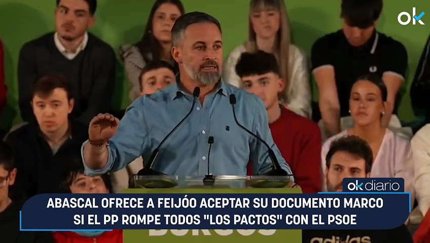 Abascal ofrece a Feijóo aceptar su documento marco si el PP rompe todos ...