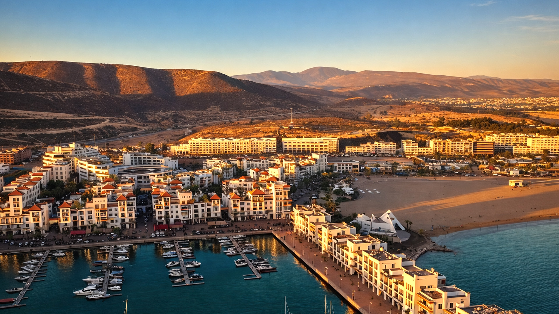 Evening light over Agadir Marina Morocco