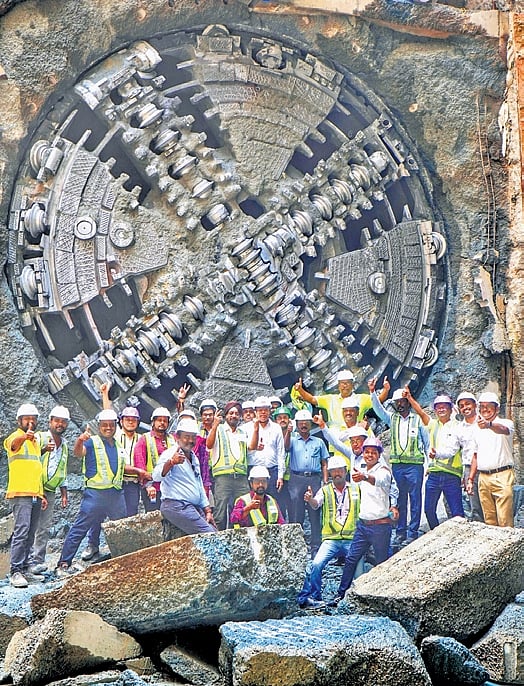 Tunnel boring work for Chennai Metro Corridor-4 over