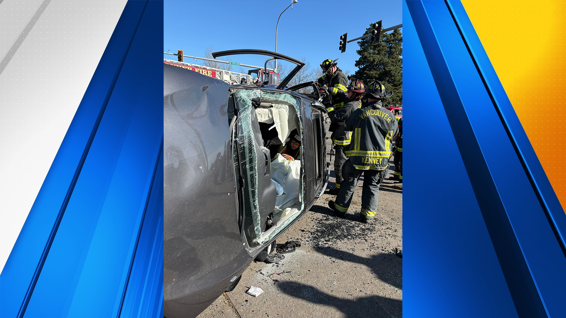3 people hurt after rollover crash in Vancouver