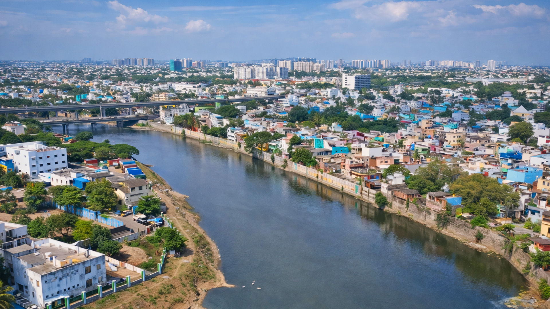 River flowing through the heart of Chennai