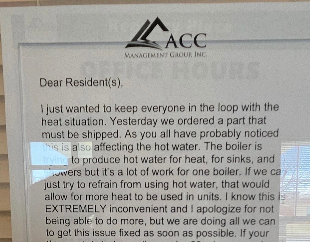 Regency Place senior living residents without heat or hot water after ...