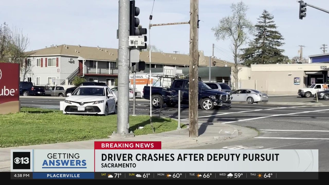 Driver crashes during chase in Sacramento County<br><br>