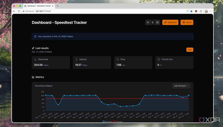 This self-hosted speed tracker monitors my network and graphs my ...