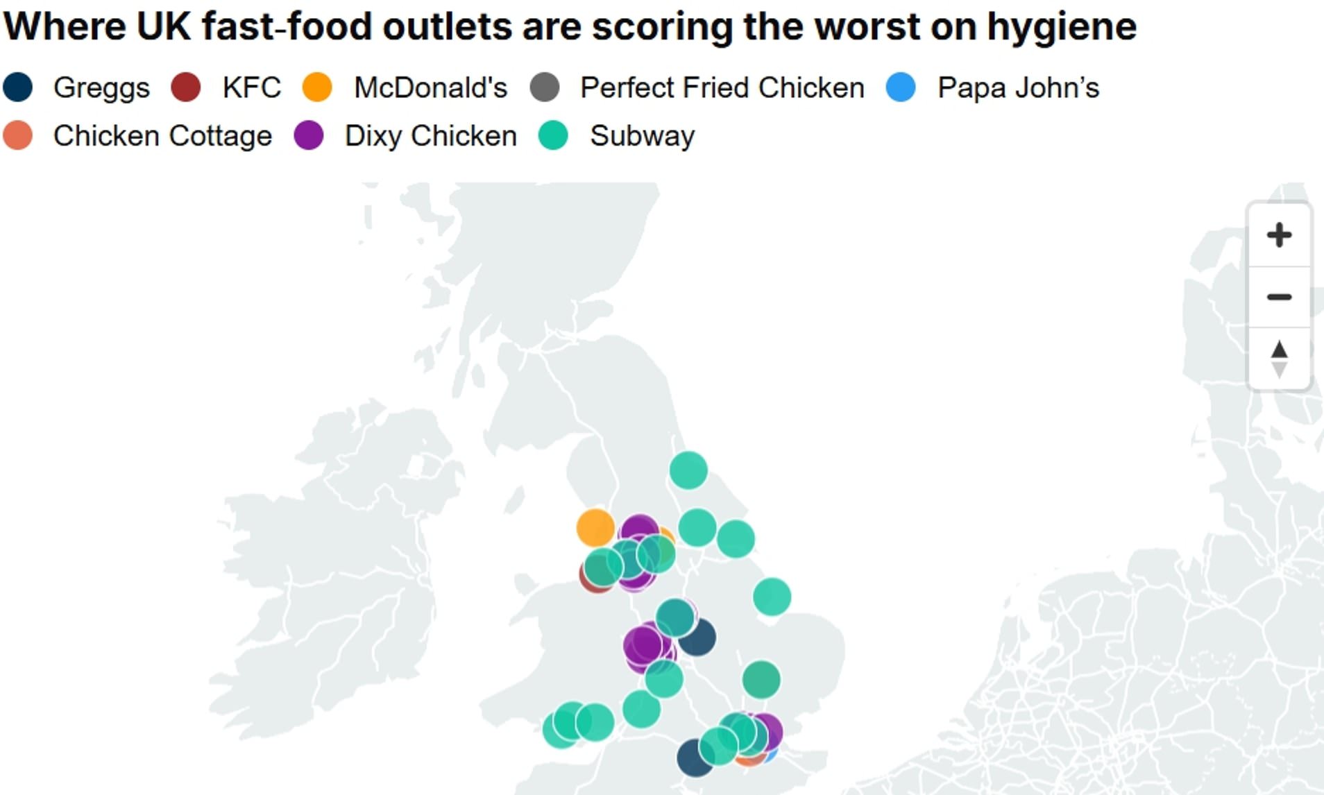 Filthy franchises: Shocking food hygiene ratings at UK's most popular ...