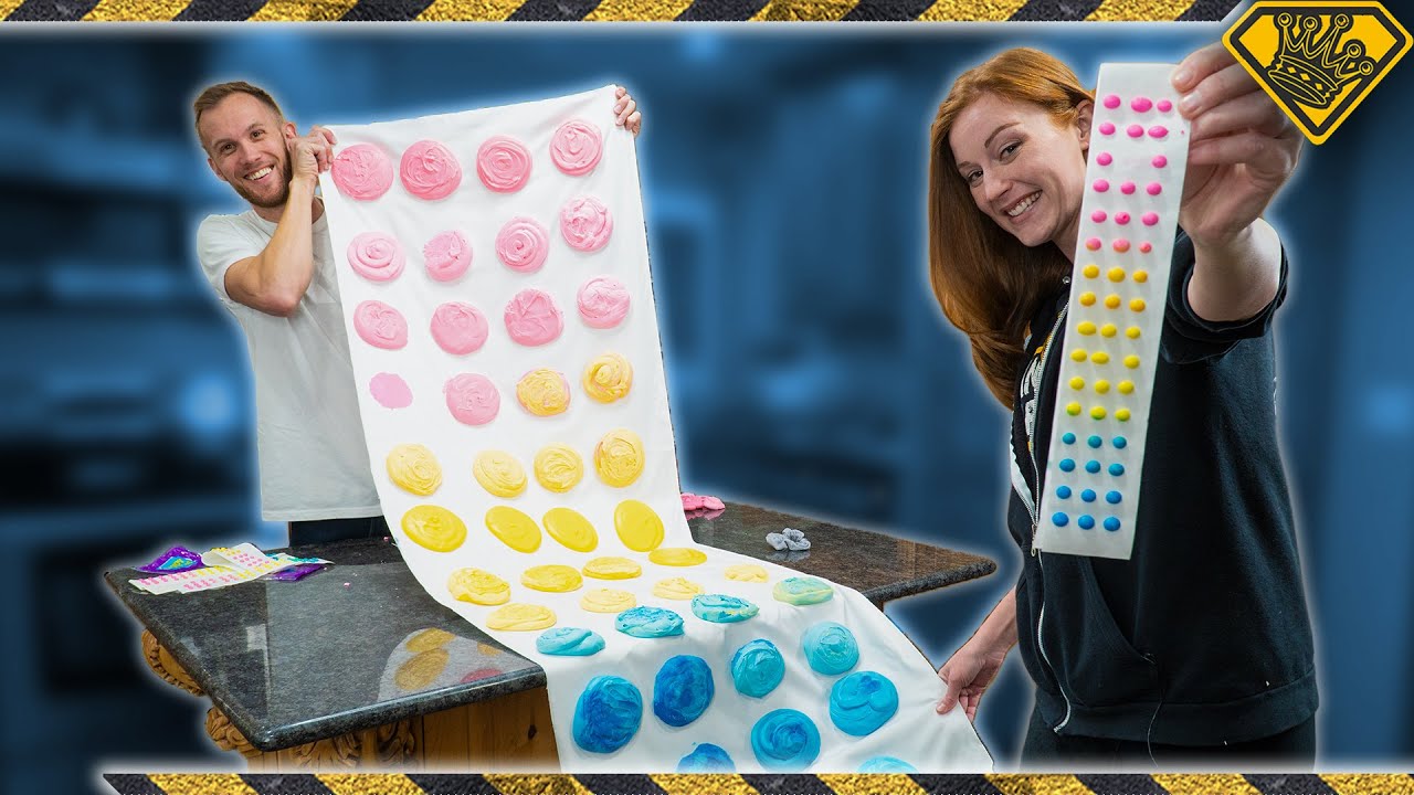Experience the flavor of giant human sized candy buttons