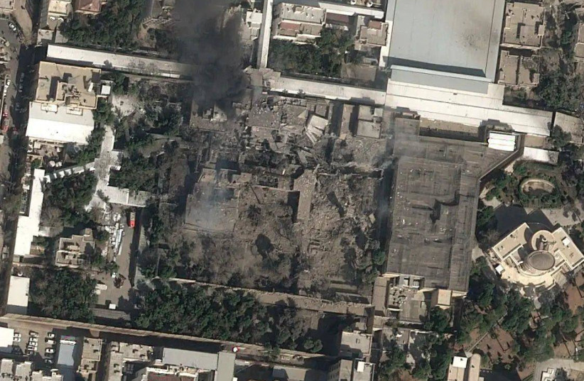 Satellite imagery from an alleged Israeli strike on the bunker where Iranian Supreme Leader Ali Khamenei is being guarded. (credit: FAIR USE UNDER ISRAELI COPYRIGHT LAW, ARTICLE 27A)