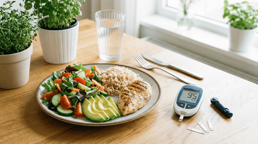 Dieta que ajuda a controlar a glicose em adultos com diabetes tipo 2