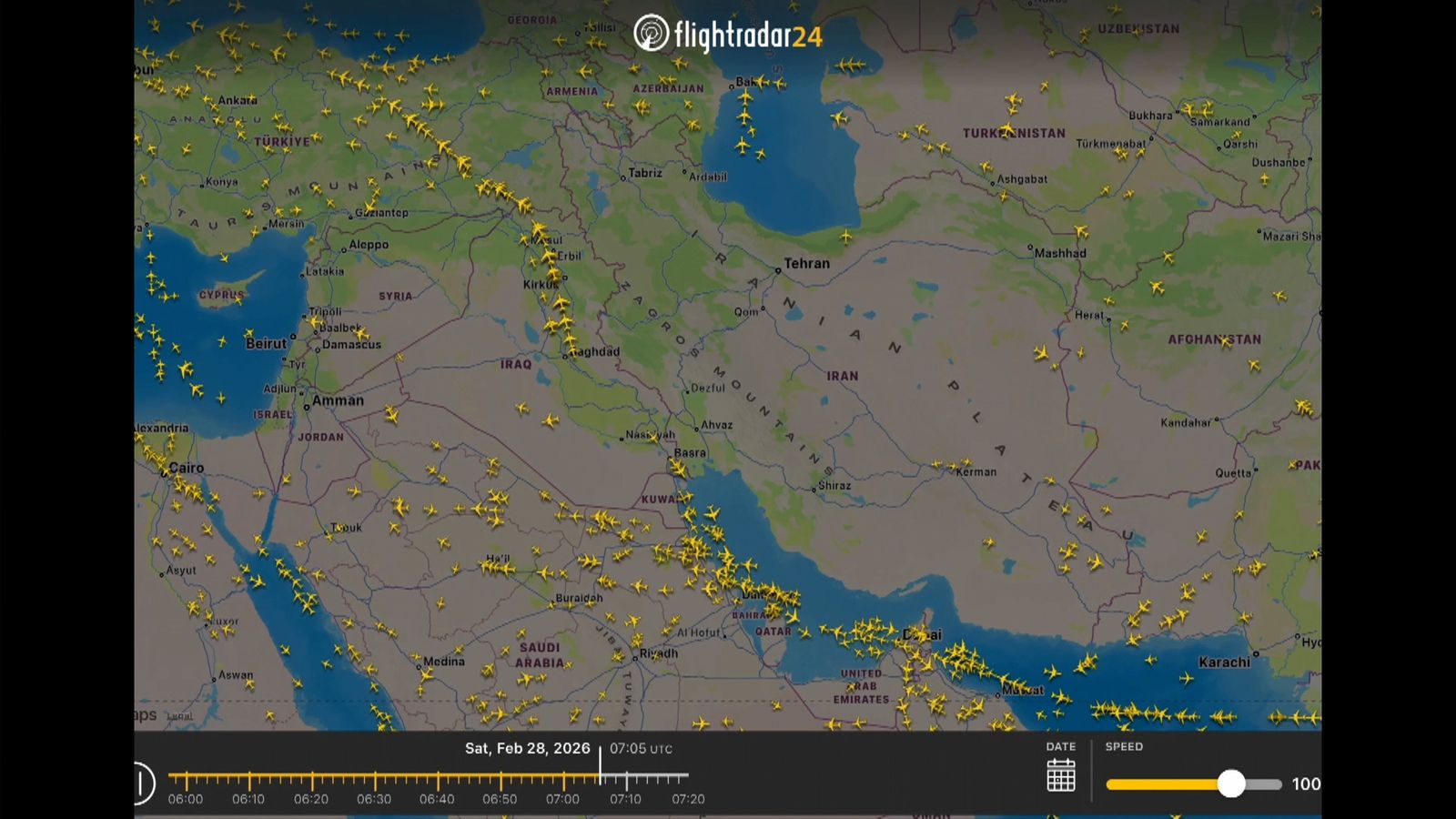 Flight radar shows impact of strikes on travel