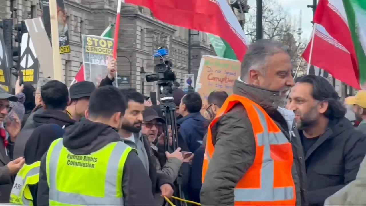Protest erupts outside Iran embassy in London against US-Israel strikes