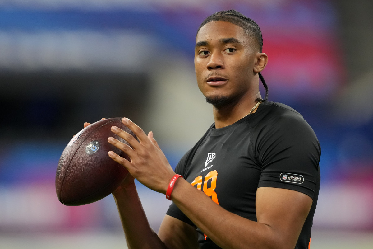 Taylen Green sets combine records with historic 43.5-inch vertical and ...