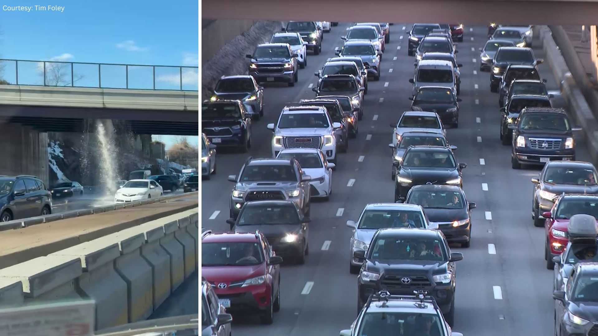 Water main break prompts closures on I-93 in Milton; all lanes now open