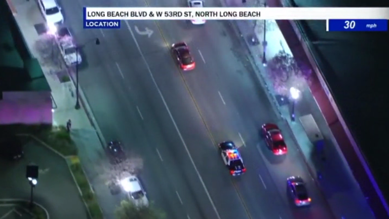 Stolen vehicle suspect tackled by LAPD officers after lengthy pursuit ...