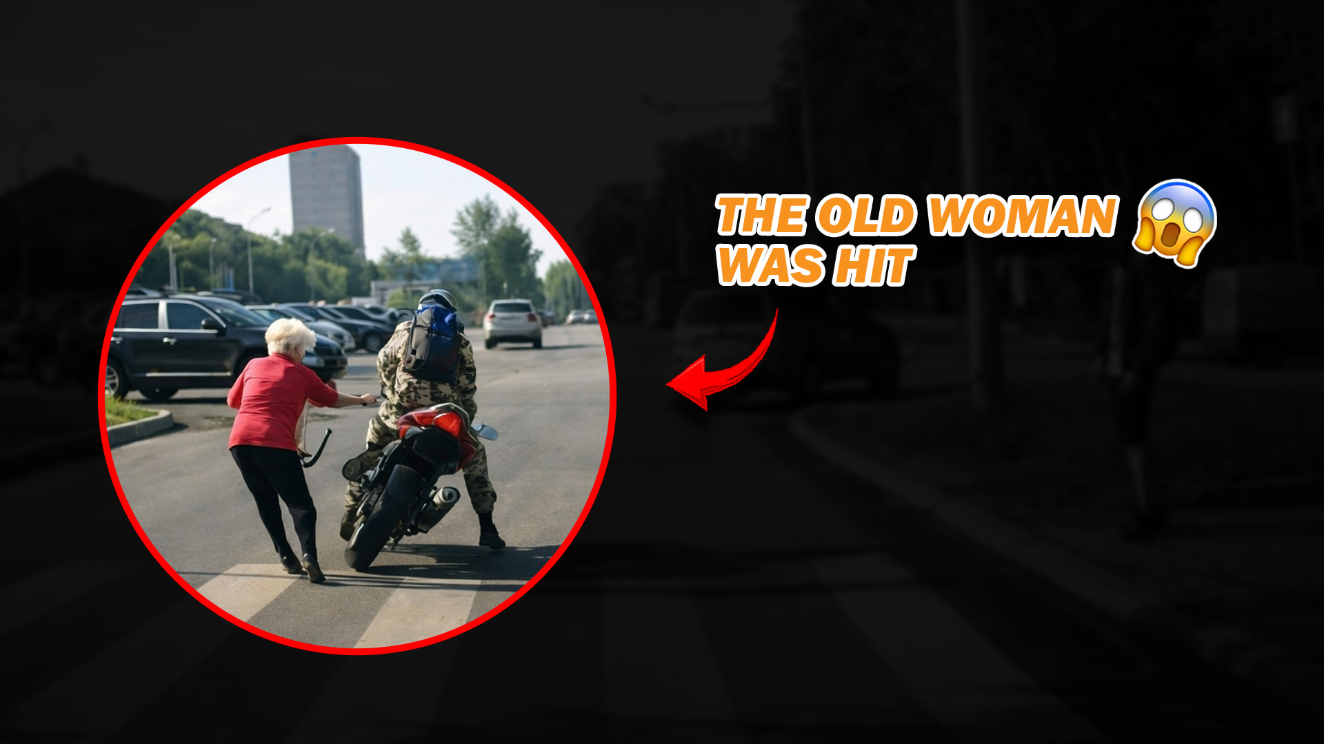 Collision with elderly woman during road crossing