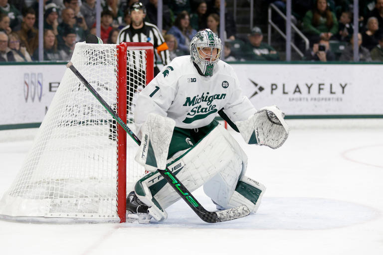 MSU hockey's Trey Augustine, Porter Martone sign NHL contracts with Red ...