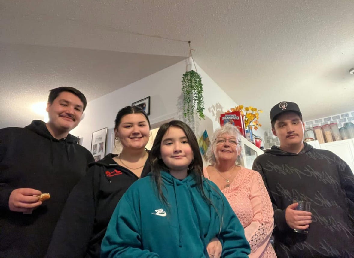 Cindy Chiasson with her grandchildren