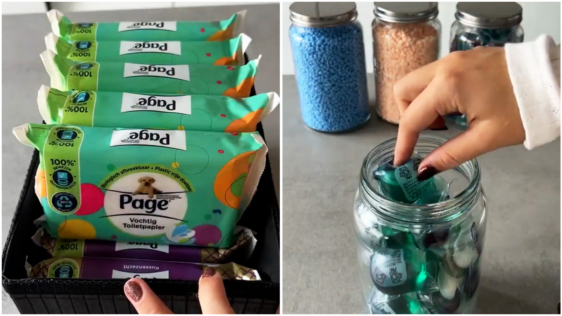 Home restock and storage jar organizing ASMR