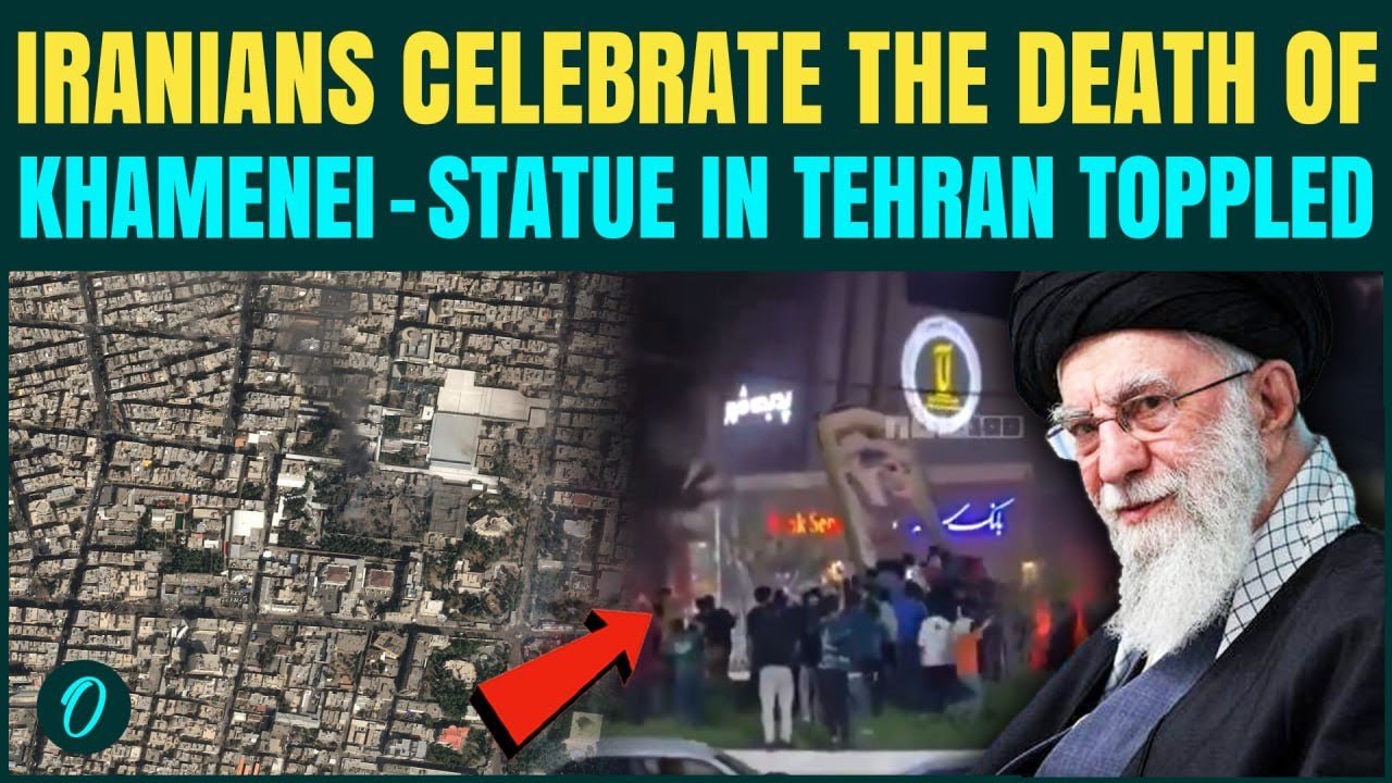 Khamenei Killed Iranians Topple Khamenei s Statue Celebrate On The 