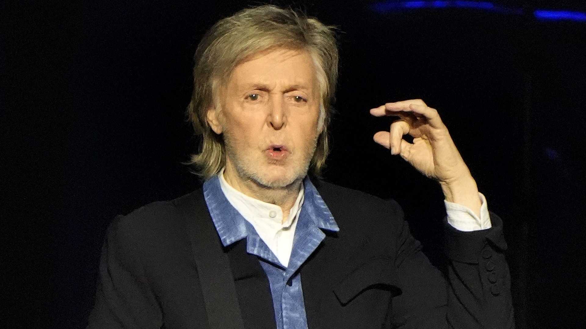 Sir Paul McCartney performing on stage at Co-op Live during his Got Back tour