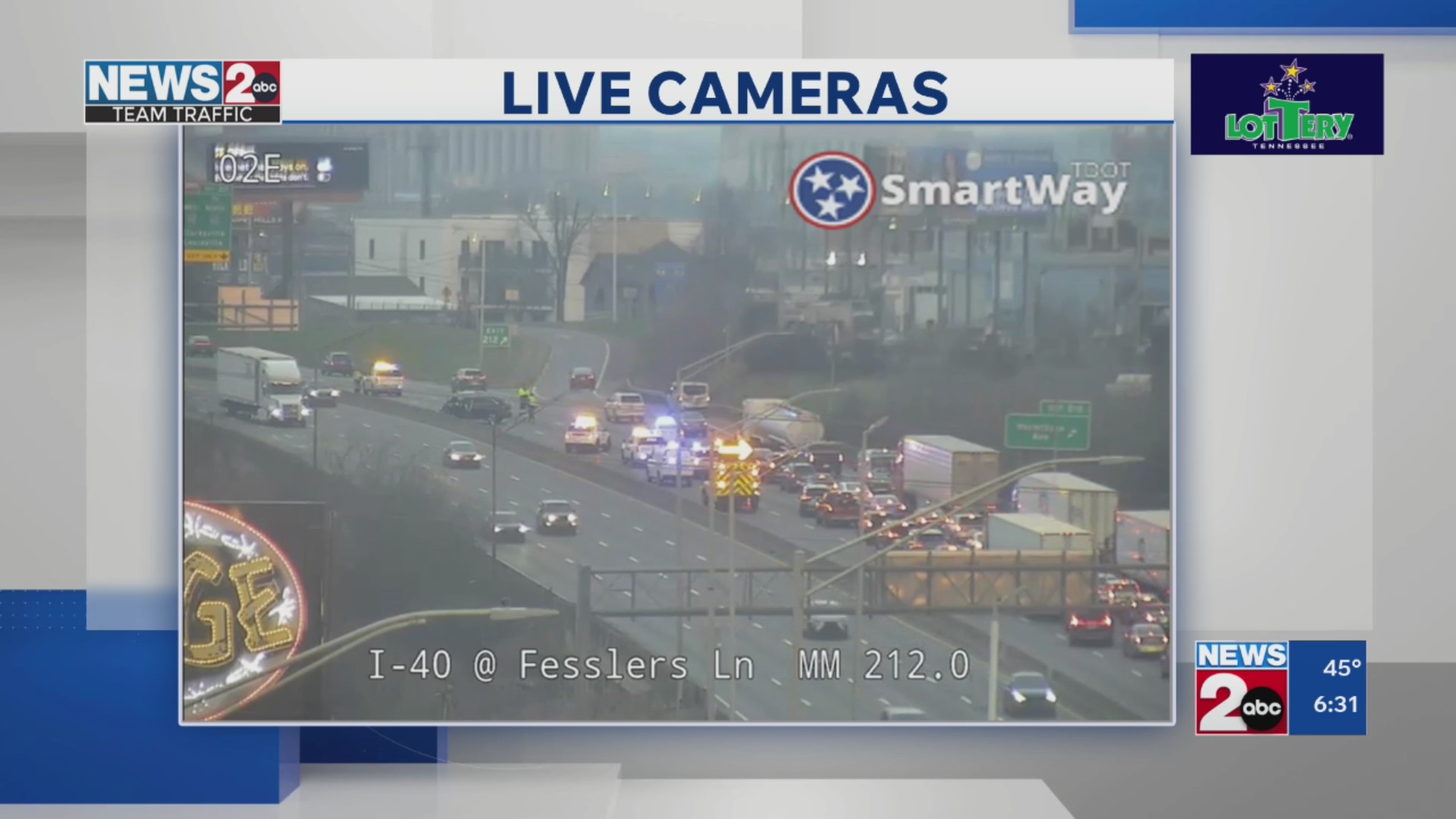 2 injured after crash on I-40 in South Nashville, police say