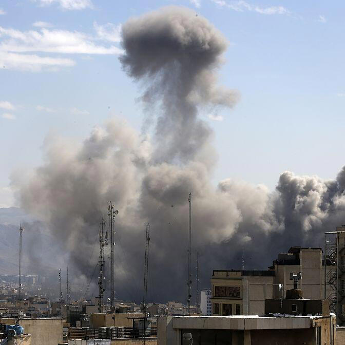 Map shows attack locations across Iran, and Iran's retaliatory strikes