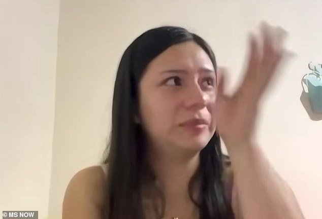 A judge ordered that Belloza be returned to the US, but she refused to board a flight arranged for that purpose after discovering she would be arrested and deported yet again upon arrival. Belloza is pictured crying during an interview after her initial deportation