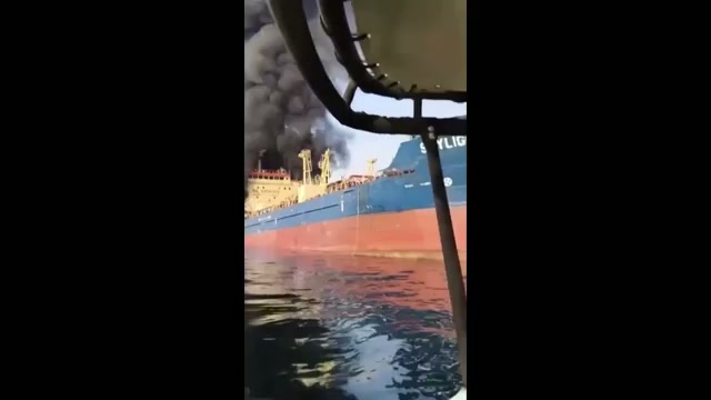 Iranian drones send oil tanker up in flames in Strait of Hormuz<br><br>