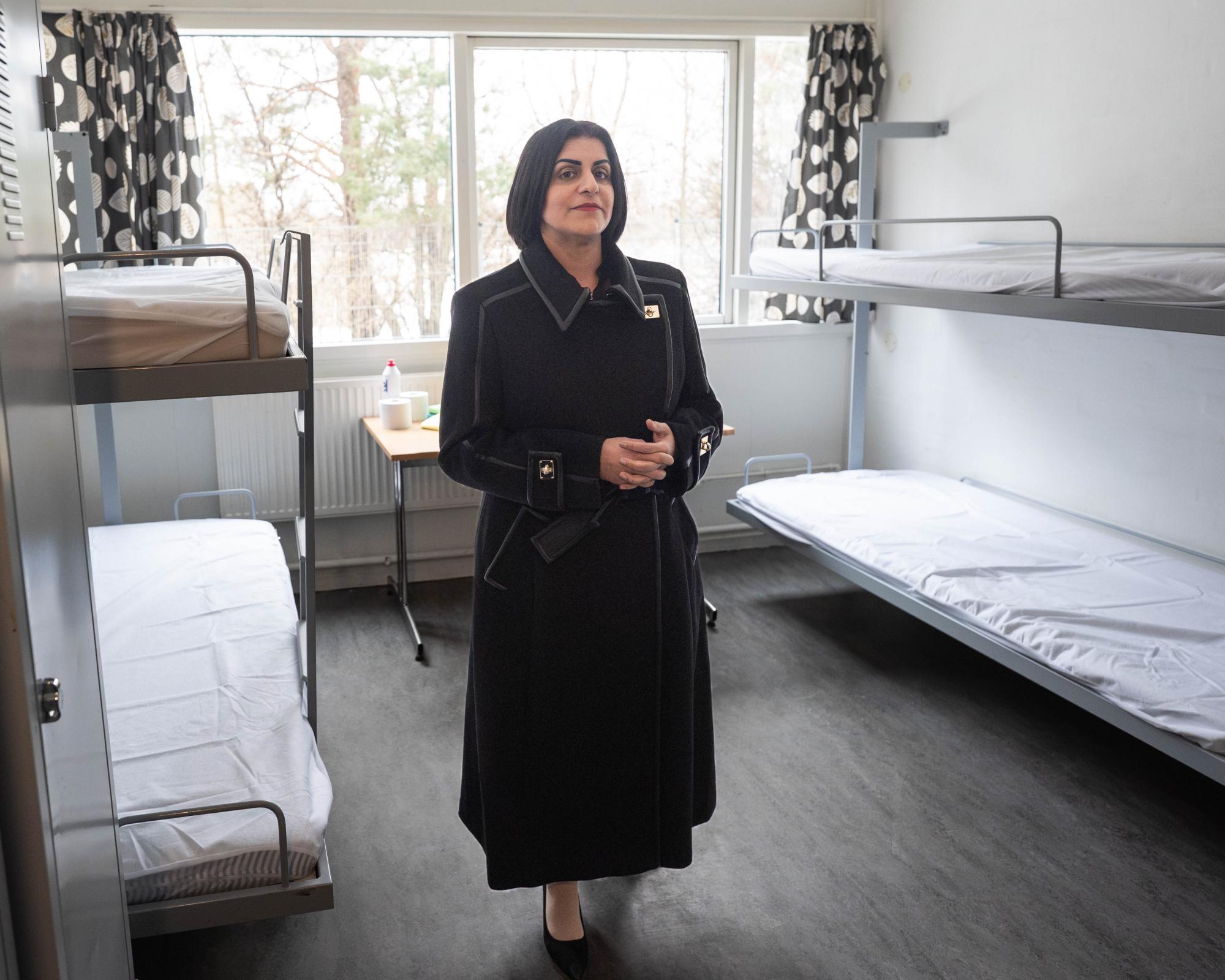 Shabana Mahmood on a visit to the Center Sandholm reception centre in Sandholmgårdsvej, Denmark on 25 February. The Danish government has brought in a policy similar to the one the home secretary is introducing. Photograph: Stefan Rousseau/PA