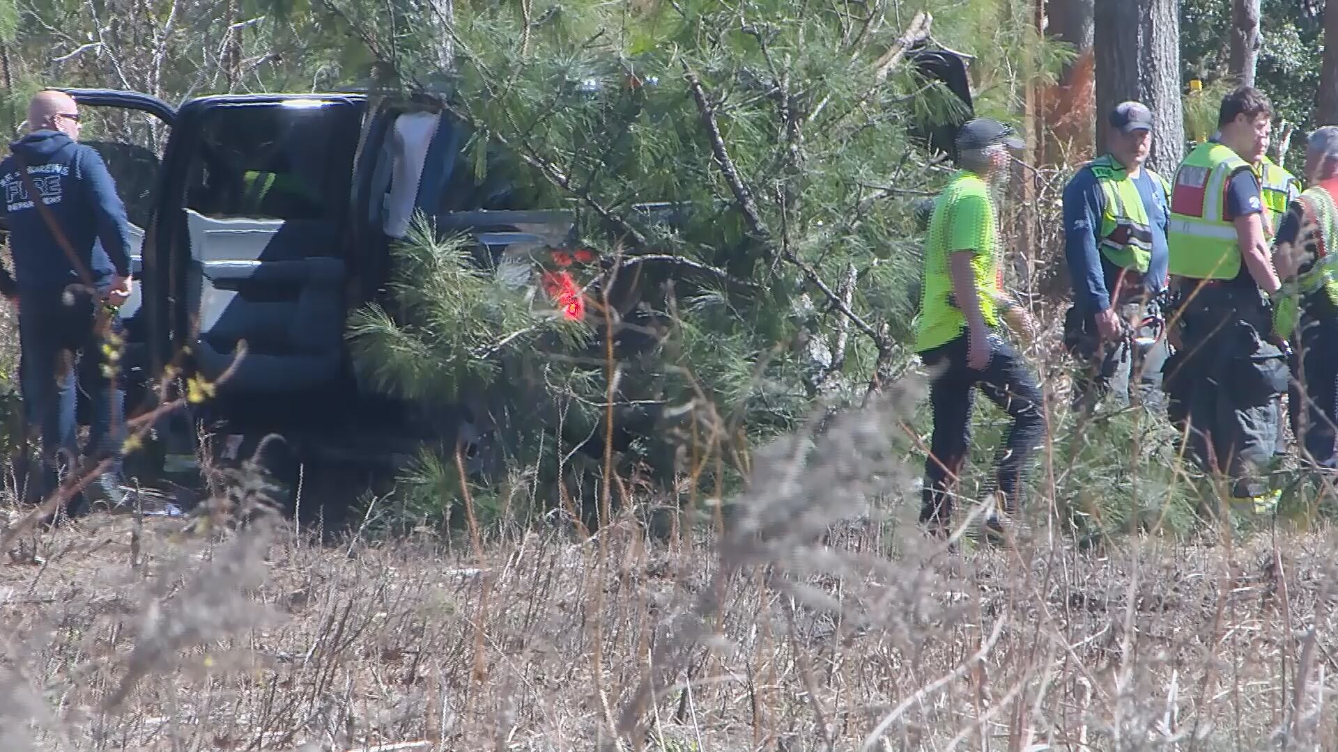 Emergency crews respond after car crashes into tree