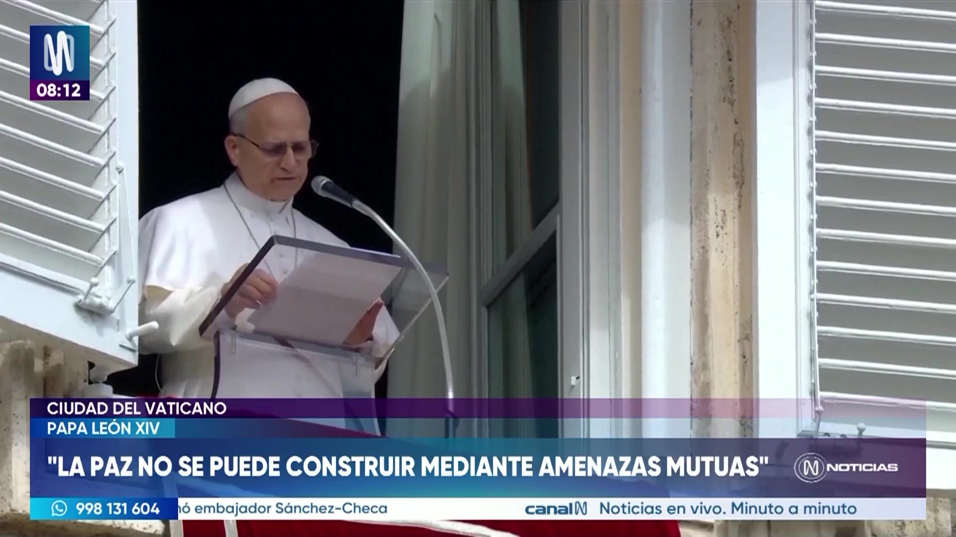 Papa León XIV pide detener espiral de violencia en Medio Oriente