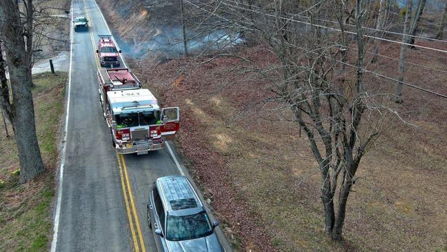 Multiple agencies respond to large brush fire Sunday afternoon