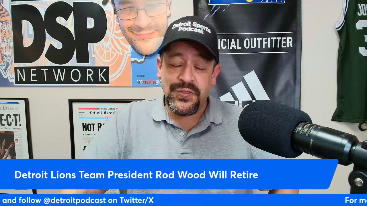 Detroit Lions team president Rod Wood announces decision to retire