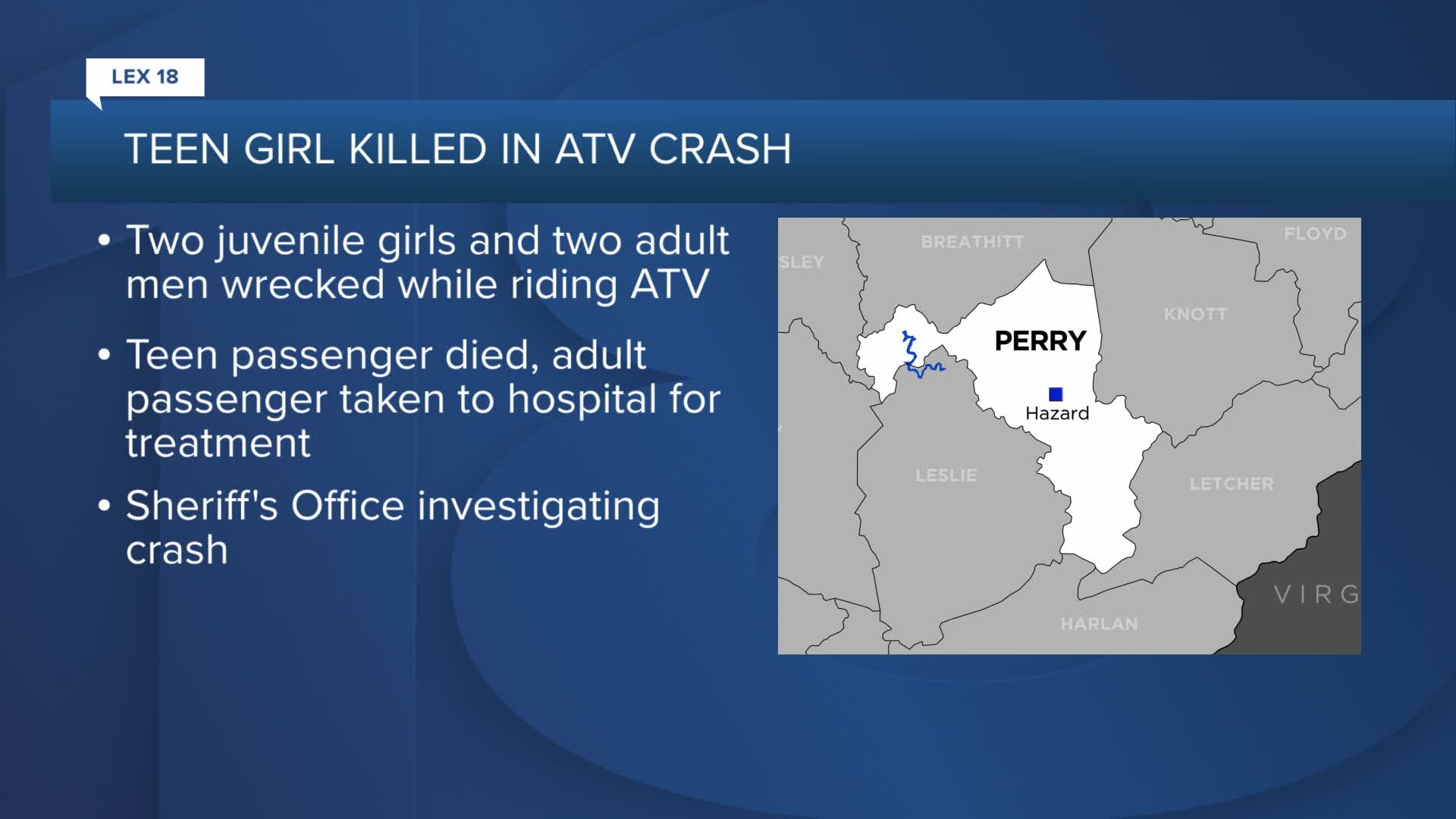 Perry County teen girl killed in ATV crash