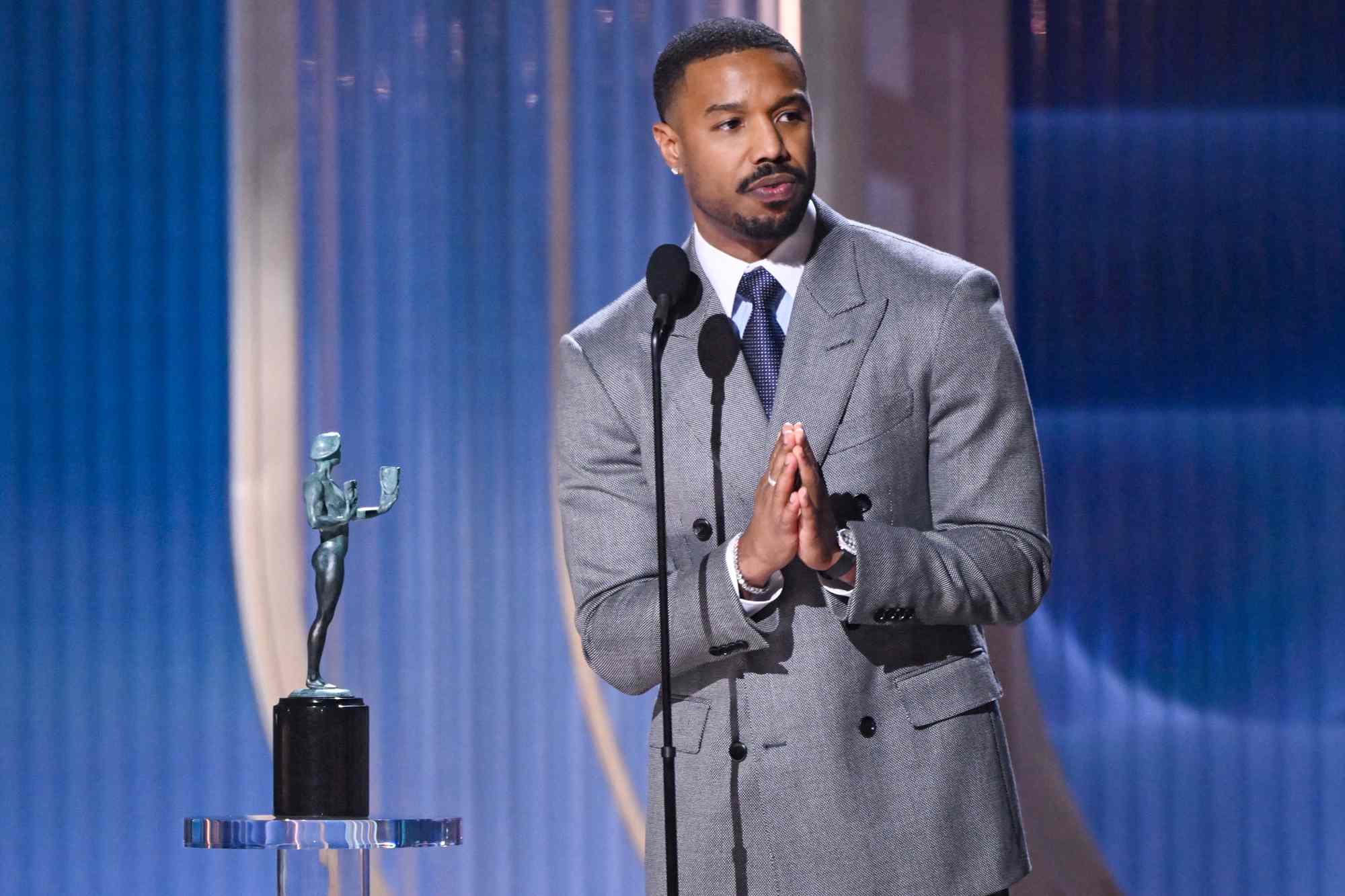 Michael B Jordan says he 'feels the love' after rousing reaction to ...