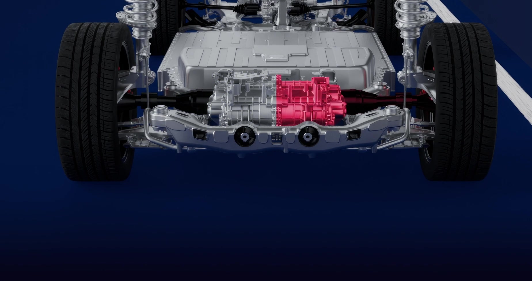 Technical illustration Alpine A390 - Rear e-motors and front e-motor