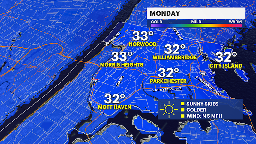 A cold start to the work week but milder temps are on the way
