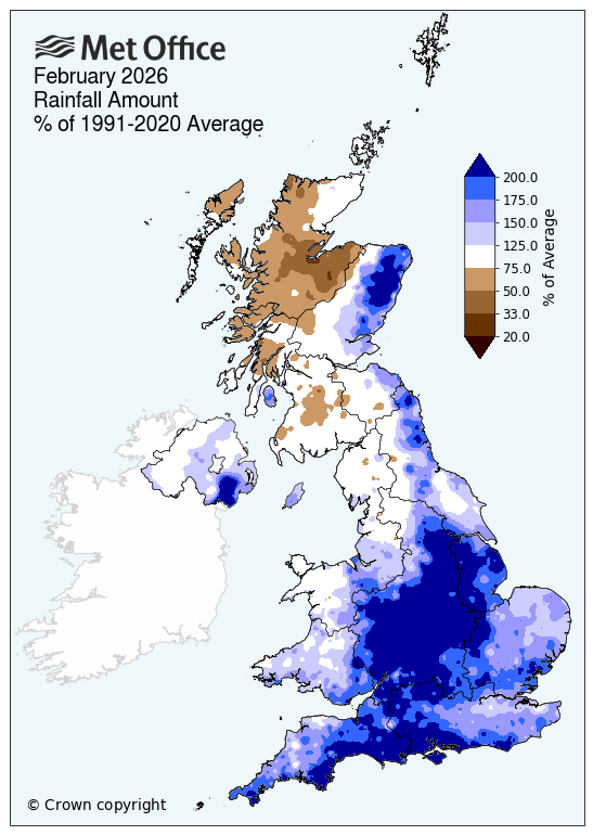 Dull and mild February brings wet winter to a close