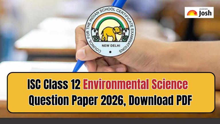 ISC Class 12 Environmental Science Question Paper 2026 with Answer Key ...