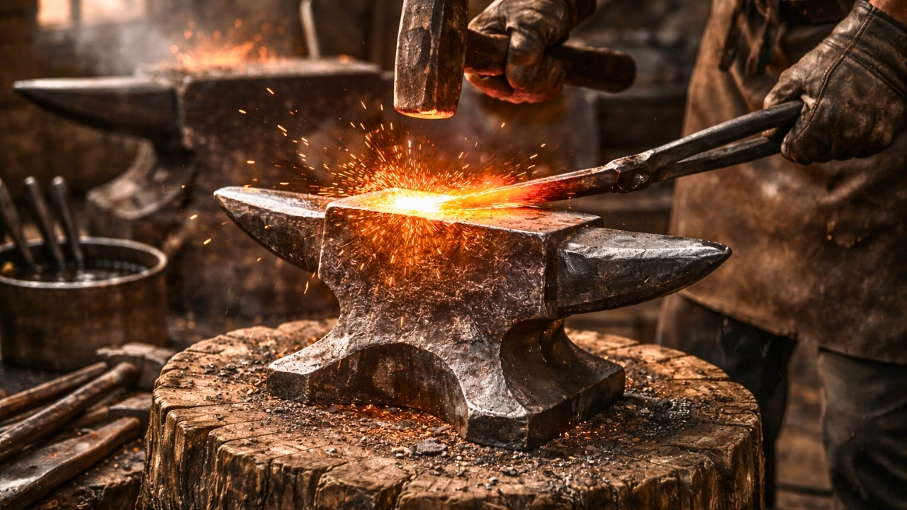 Forging a Viking style anvil, turning raw iron into a real ...