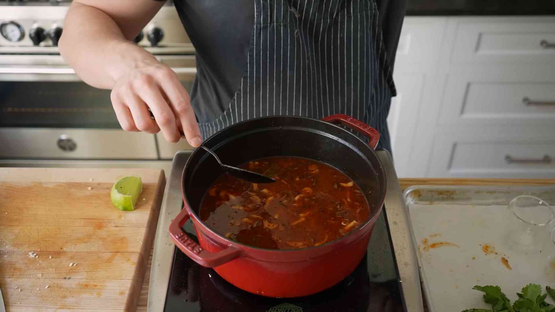 Layering aromatics for authentic Thai soup