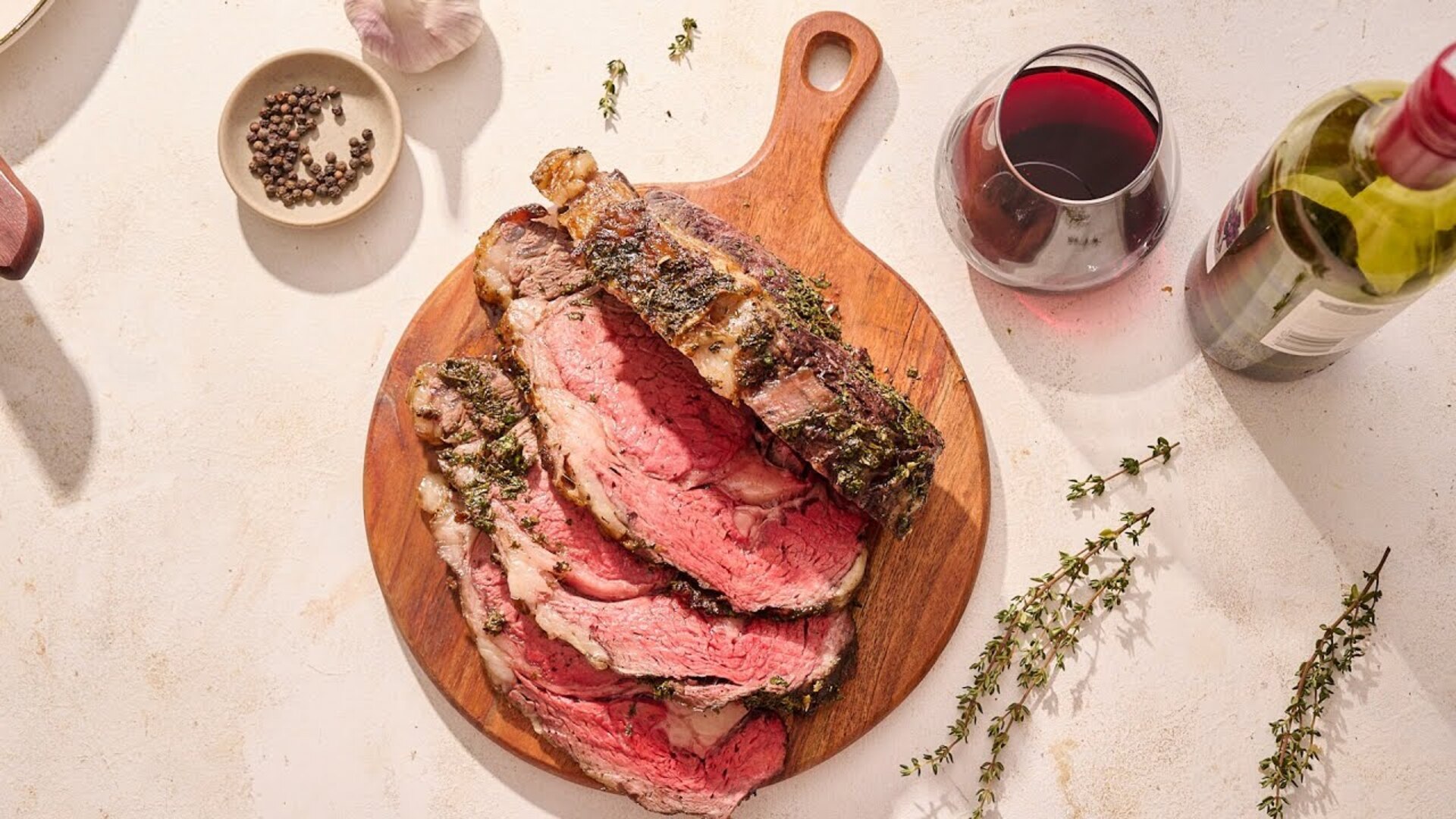 Our herb-crusted boneless rib roast will elevate your dinner party