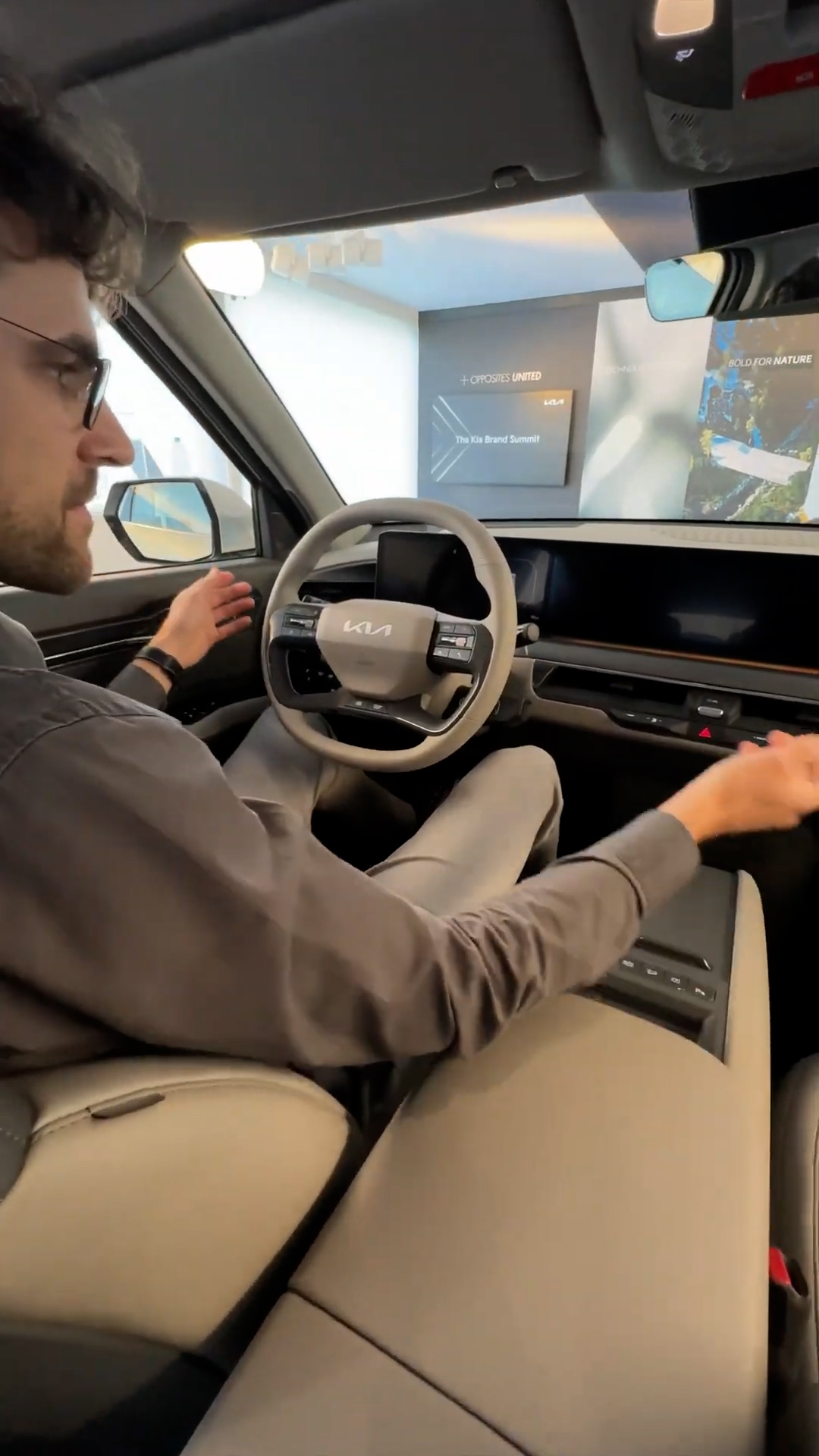 What does the Kia EV9 interior look like up close?