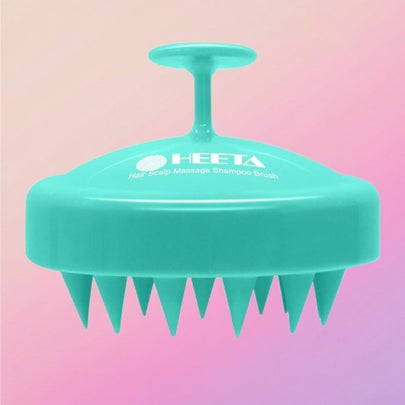 A viral silicone-bristled scalp massager