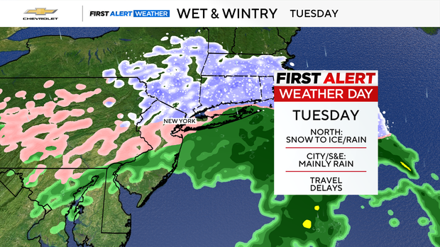 Snow, ice and rain impacting New York, New Jersey area all day