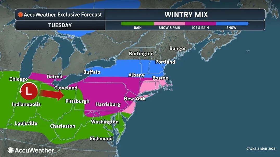 Watch for a slippery commute in southcentral PA on Tuesday