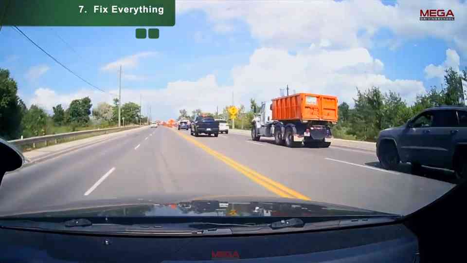 Speeding truck driver almost slams me into a barricade