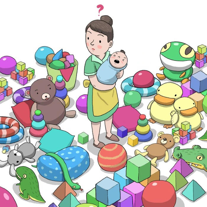 Look carefully and find the hidden pacifier in this toy-filled image