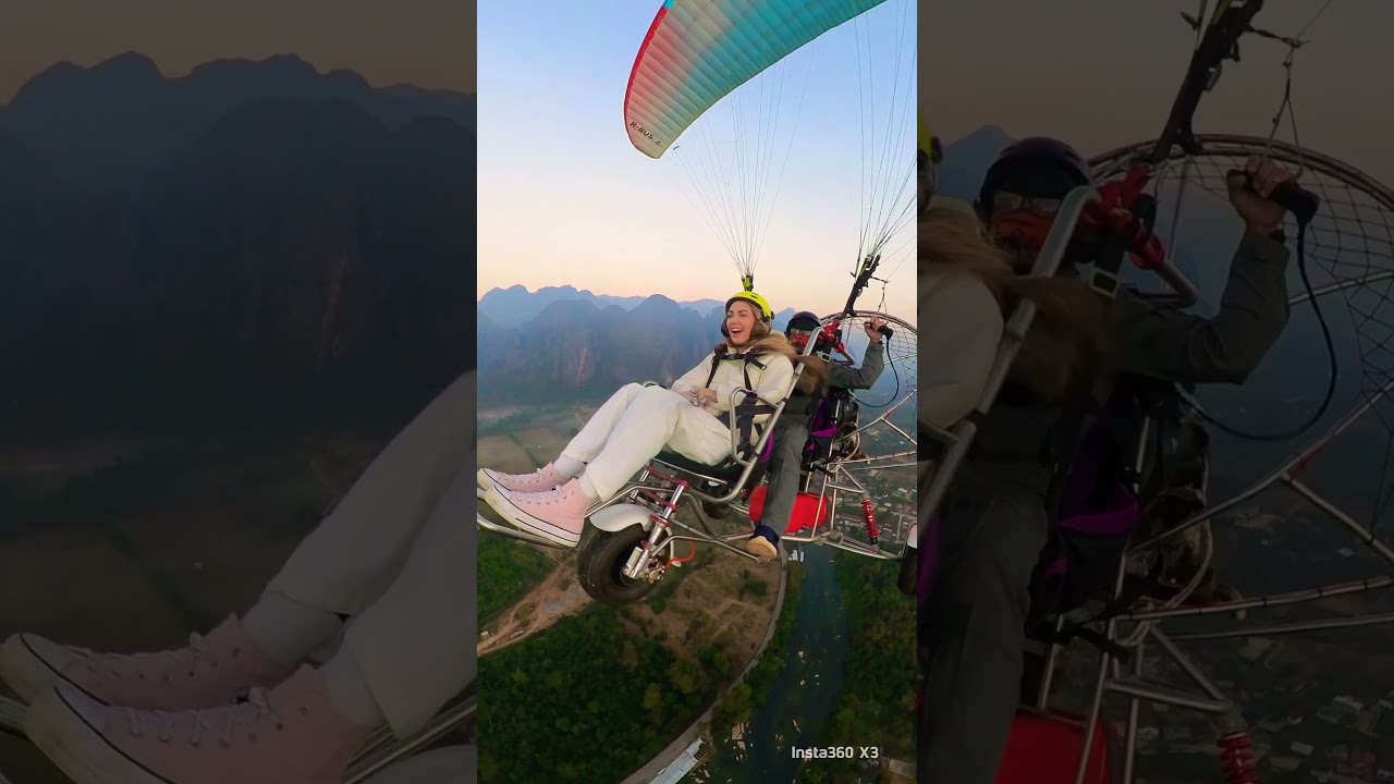 Flying high over Laos! 😱 Insane paramotor!