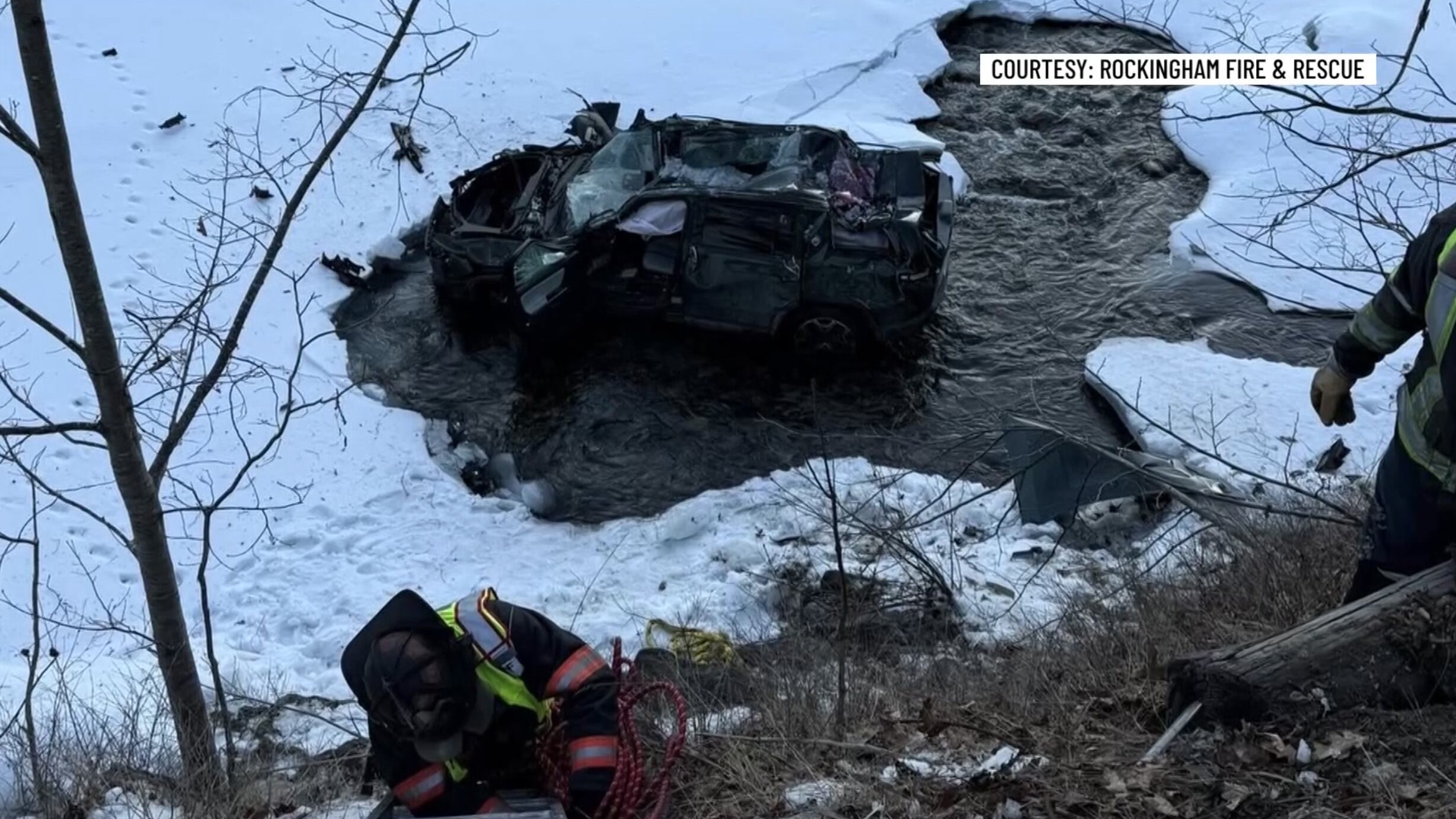 Driver rescued after car crashes into Vermont river