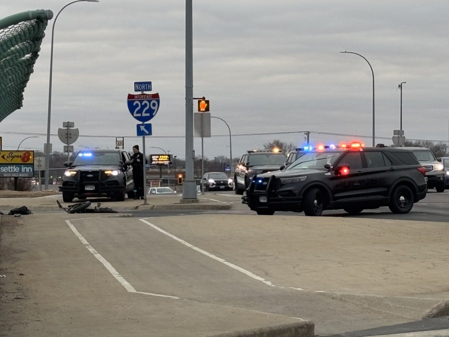 Police investigating a crash at 10th St. and I-229